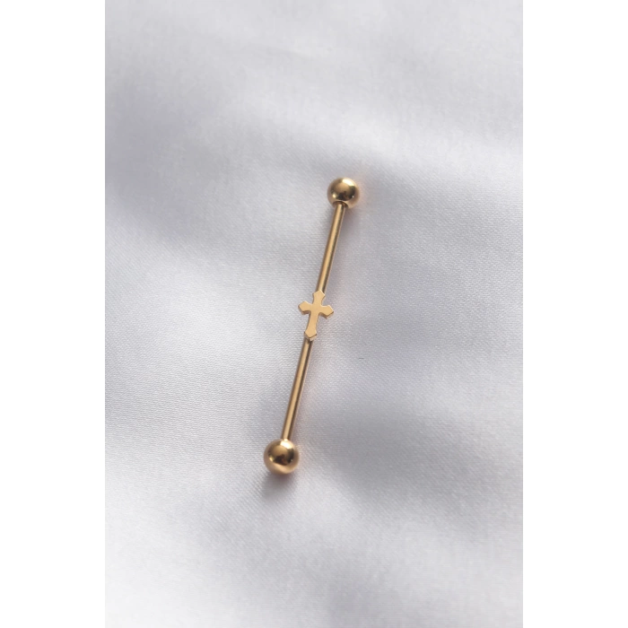316L Cerrahi Çelik Gold Renk Köprü Piercing