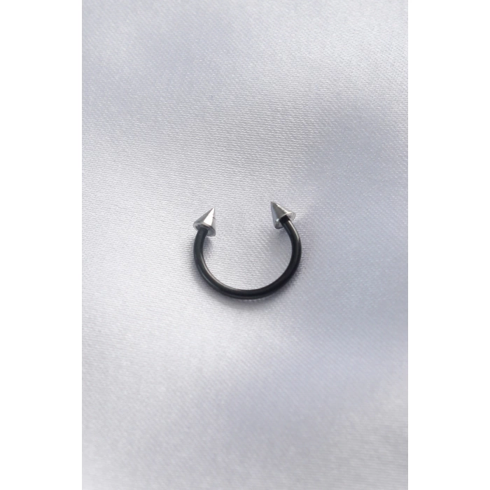 316L Cerrahi Çelik Siyah Renk Halka Gümüş Renk Çivi Model Halka Piercing