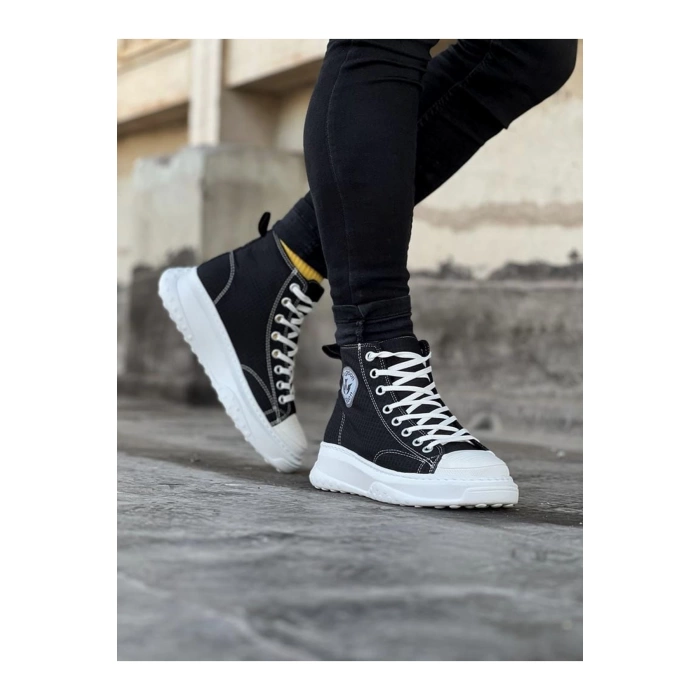 WG017 Siyah Erkek Yarım Bilek Casual Ayakkabı