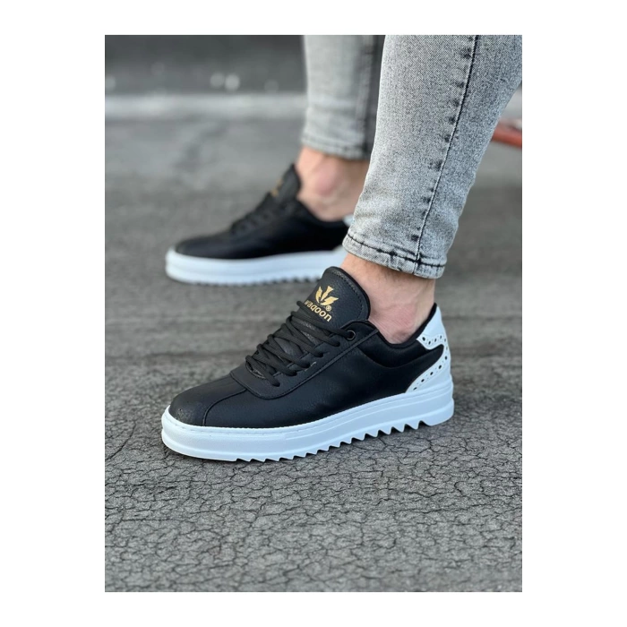 WG021 Siyah Beyaz Erkek Casual Ayakkabı