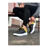 WG030 Siyah Sarı Kalın Taban Casual Erkek Ayakkabı