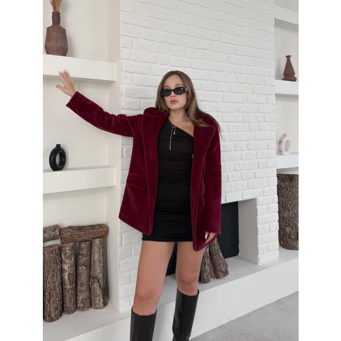 Fok ceket premıum kalite bordo st255860