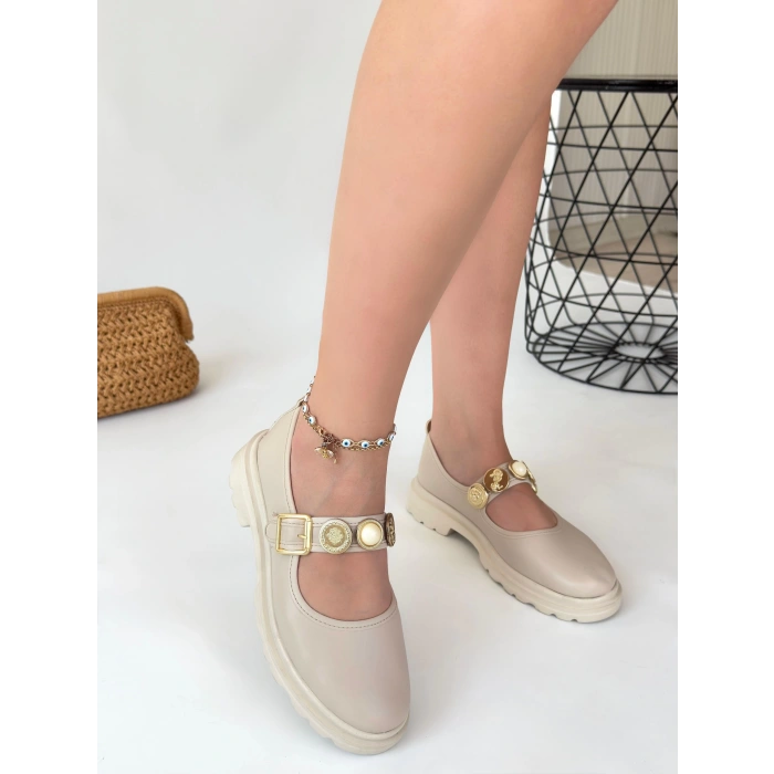 Okira Bej Cilt Oxford Ayakkabı