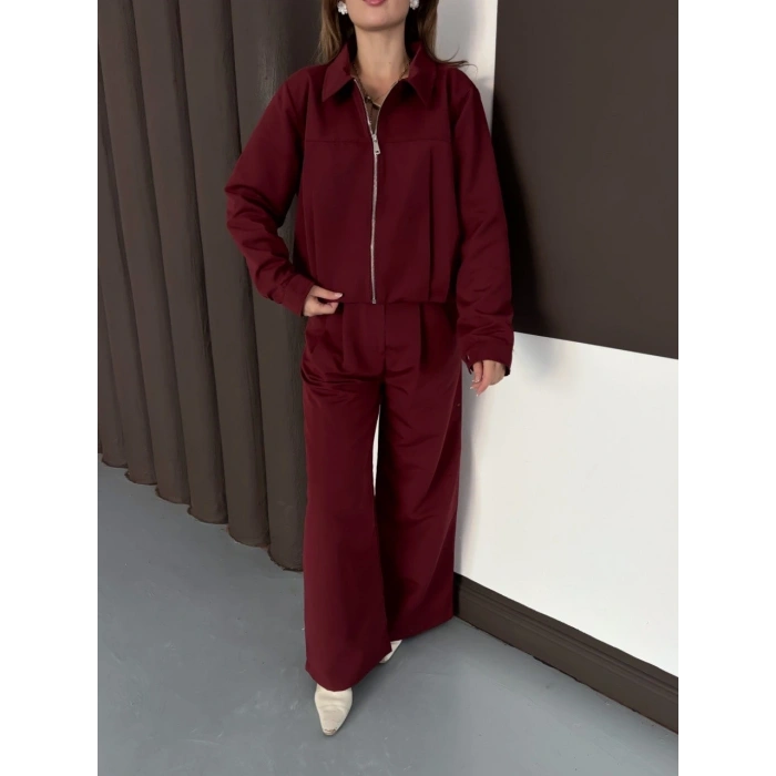 Trenç takım alt üst bordo ons