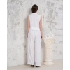 Broşlu yelek pantolon takım beyaz s255821