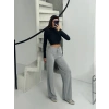 Fitilli şardonlu pantolon gri a4058
