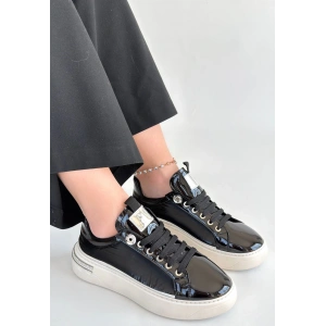 Hley Siyah Rugan Paraşüt Detaylı Bağcıklı Spor Ayakkabı