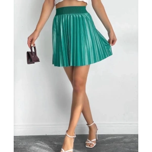 Lastikli piliseli lak etek yeşil s23901