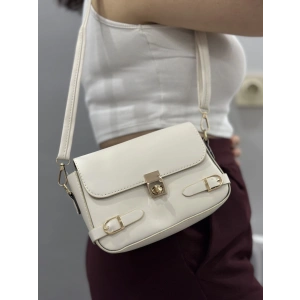 Zerej kemerli krem cilt çanta