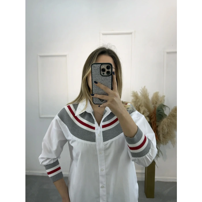 Loris Tiriko Çizgi Detaylı Gömlek