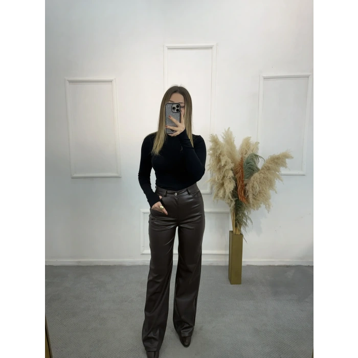 Zra Palazzo Kesim Deri Pantolon