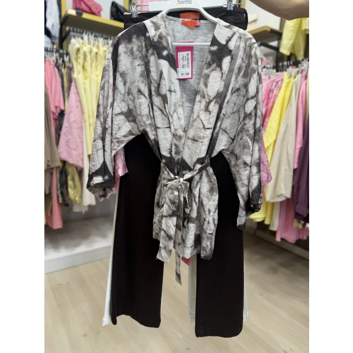 Ripe Desenli Tensel Kimono