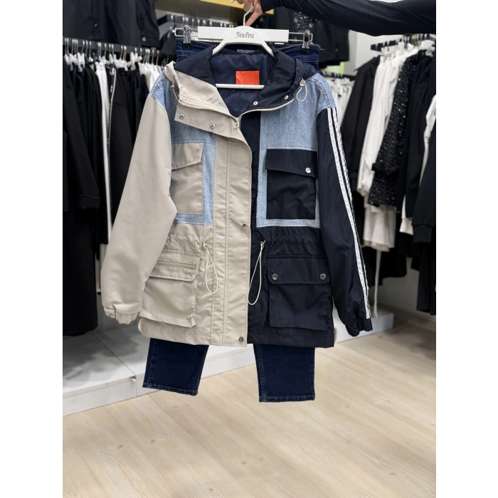 Reston Paraşüt Garnili Kapüşonlu Ceket