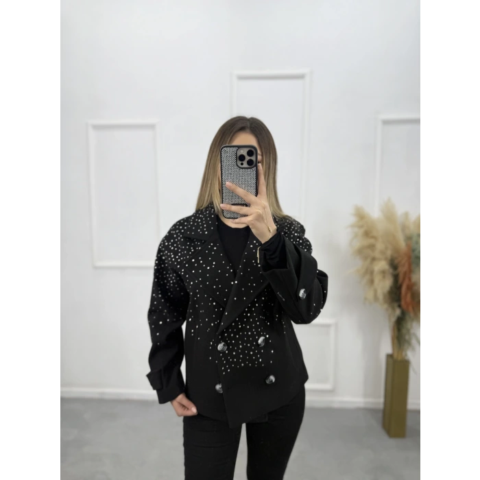 Fruu Taşlı Kaşe Kaban