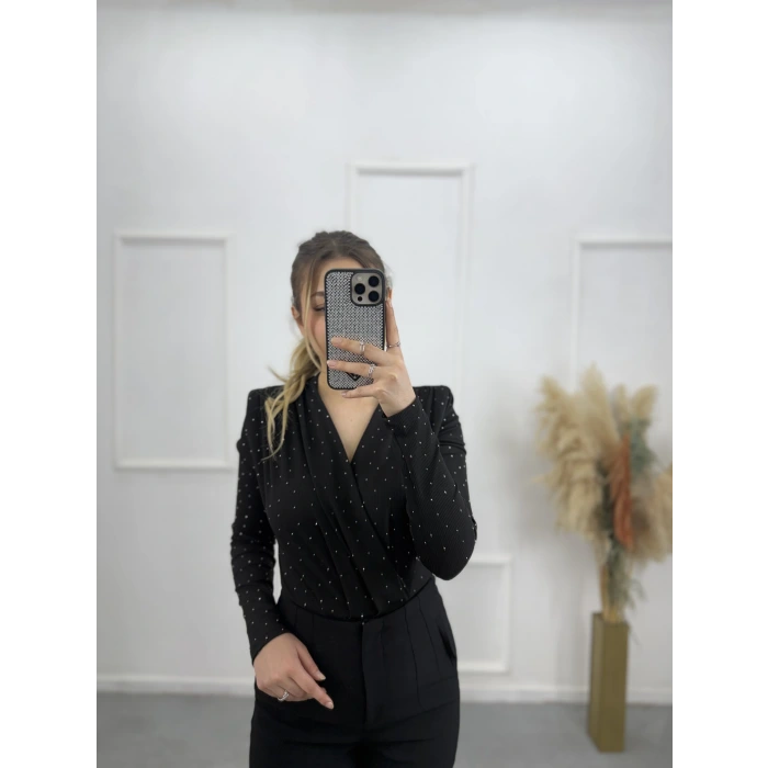 Zra Bodysuit Taşlı Bluz