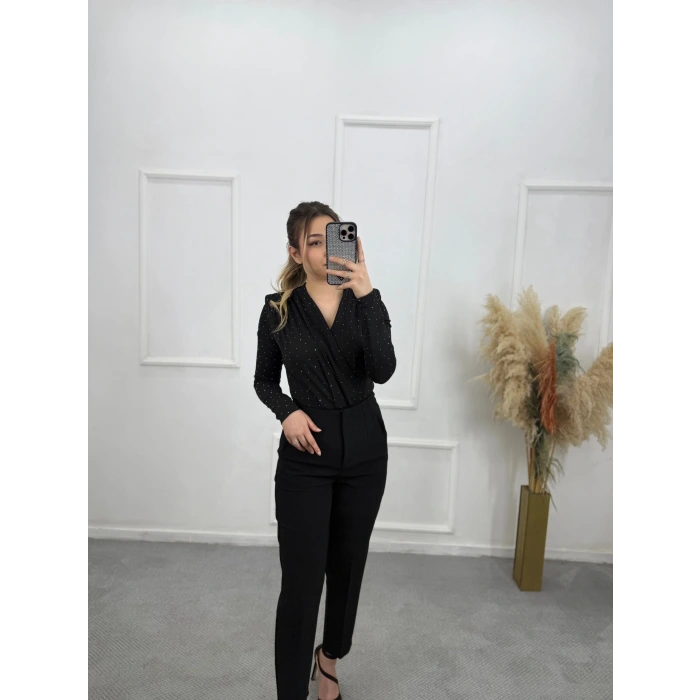 Zra Bodysuit Taşlı Bluz