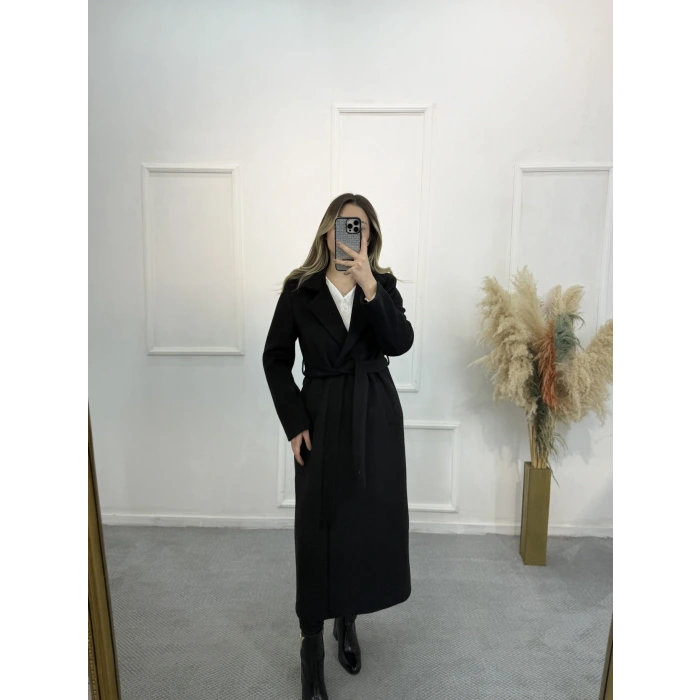 Beans Kuşaklı Kaşe Kaban