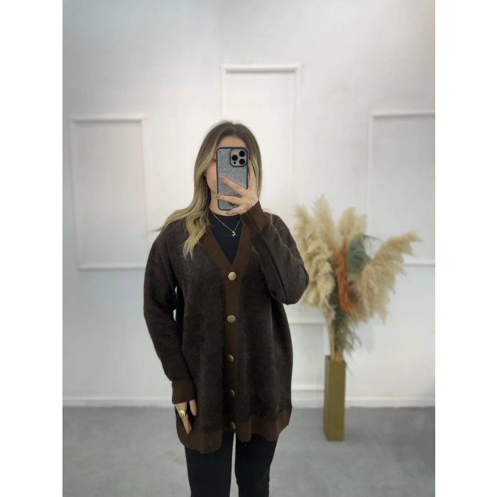 Atten Önden Düğmeli Yumoş Hırka