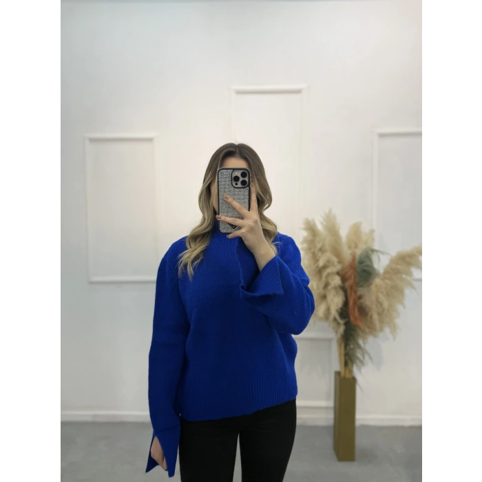 Yahrez Kolları Yırtmaçlı Triko Kazak