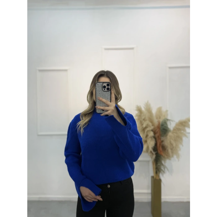 Yahrez Kolları Yırtmaçlı Triko Kazak