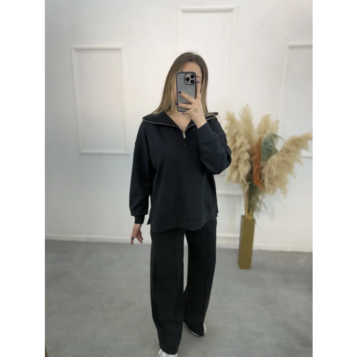 Fitilli Triko Detaylı Modal İikil Takım