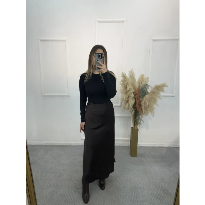 Leisa Pamuk Saten Düz Etek