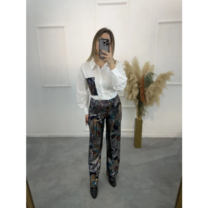 Lims Pırıltılı Renk Geçişli Tasarım Pantolon