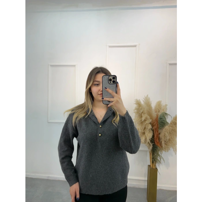 Noctivaj 4 Düğmeli Triko Kazak