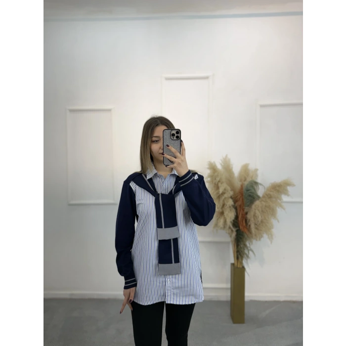 Yori Twst Model Çizgili Gömlek