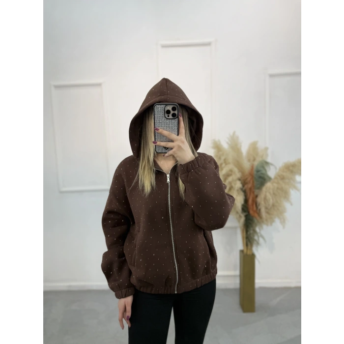 Nillo Taş Detaylı Kapişonlu Ceket