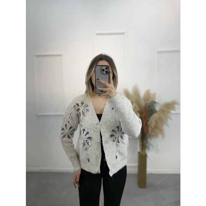 Oslo Pul Nakışlı Hırka