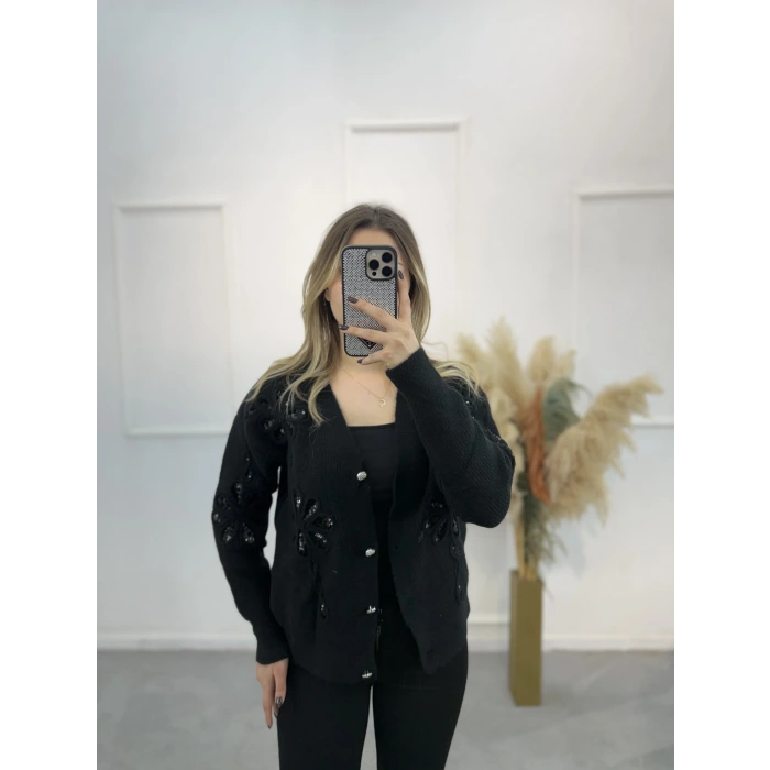 Oslo Pul Nakışlı Hırka