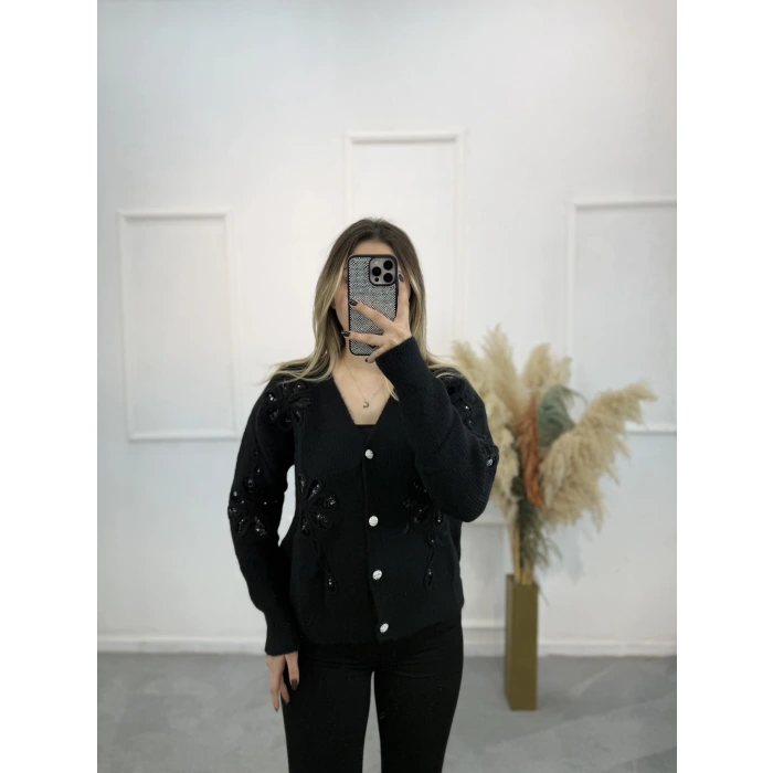 Oslo Pul Nakışlı Hırka