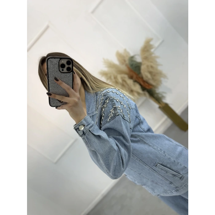 Bliss Yağmur Taşlı Denim İkili Takım