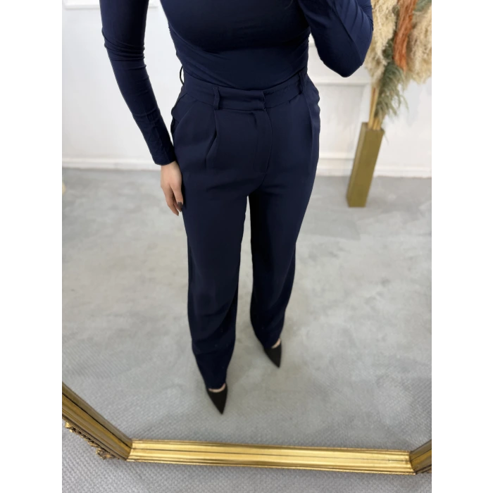 Perry Cep Detaylı Palazzo Kumaş Pantolon