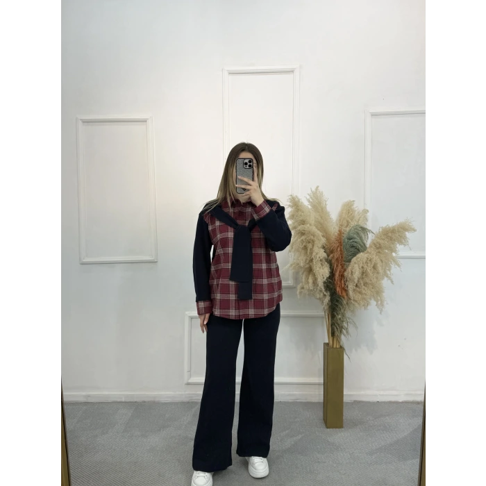 Camisa Ekoseli İkili Takım