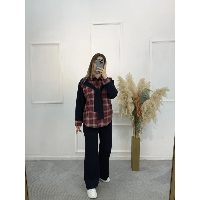 Camisa Ekoseli İkili Takım