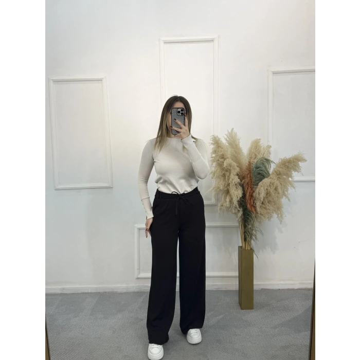 Fermuarlı İpli Modal Pantolon