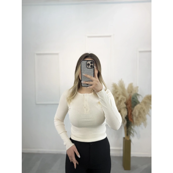 Eav Düğmeli Fitilli Bluz