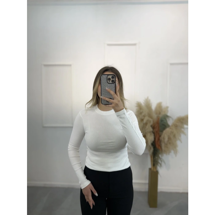 Jen Fitilli Uzun Kol Crop