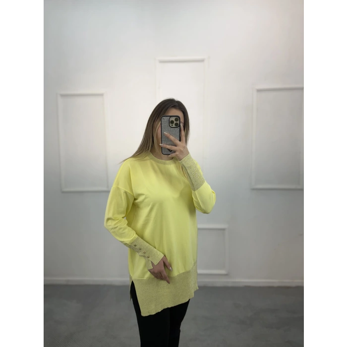 Ceks Yaka Ve Kol Simli Merserize Tunik