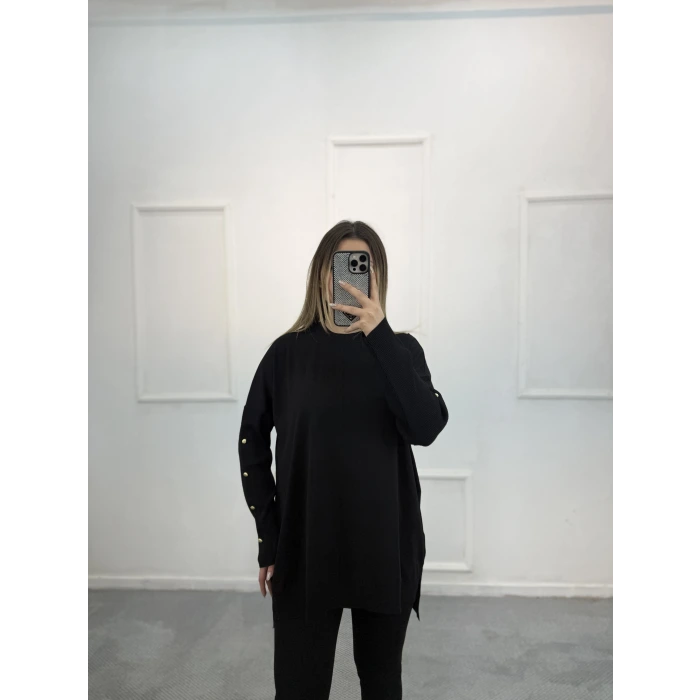 Lozi Kol Düğmeli Merserize Tunik