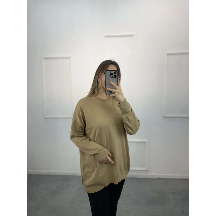 Wety Düz Kol Katlamalı Merserize Tunik