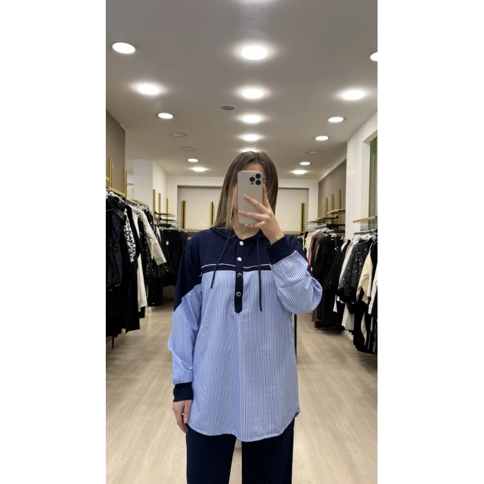 Ekra Çıtçıt Garnili Poplinli İkili Takım