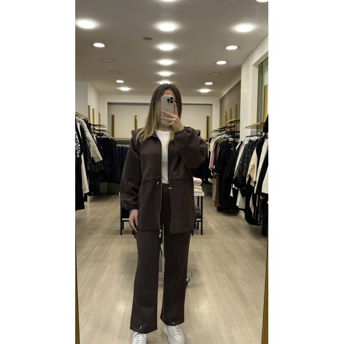 Omzu Fermuar Detaylı Scuba İkili Takım