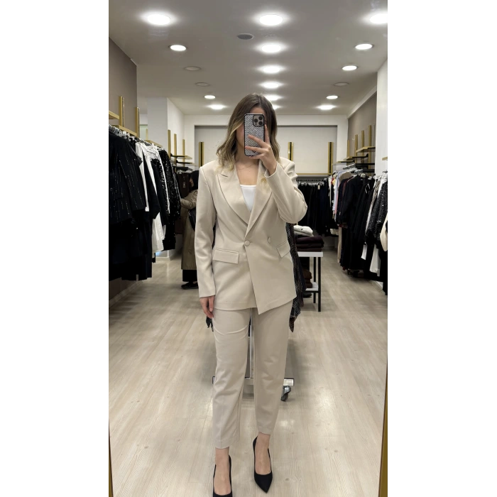 Merry Kruvaze Yaka Blazer İkili Takım