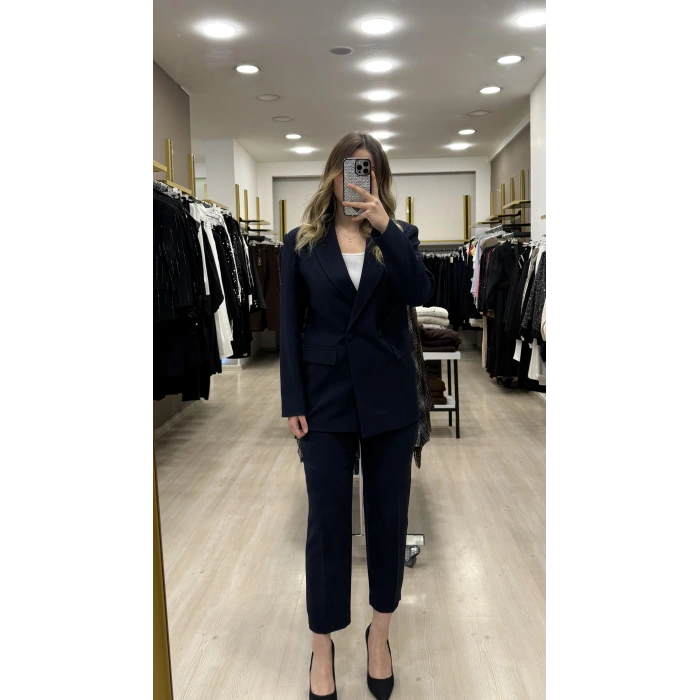 Merry Kruvaze Yaka Blazer İkili Takım