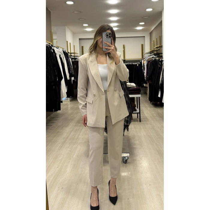 Merry Kruvaze Yaka Blazer İkili Takım