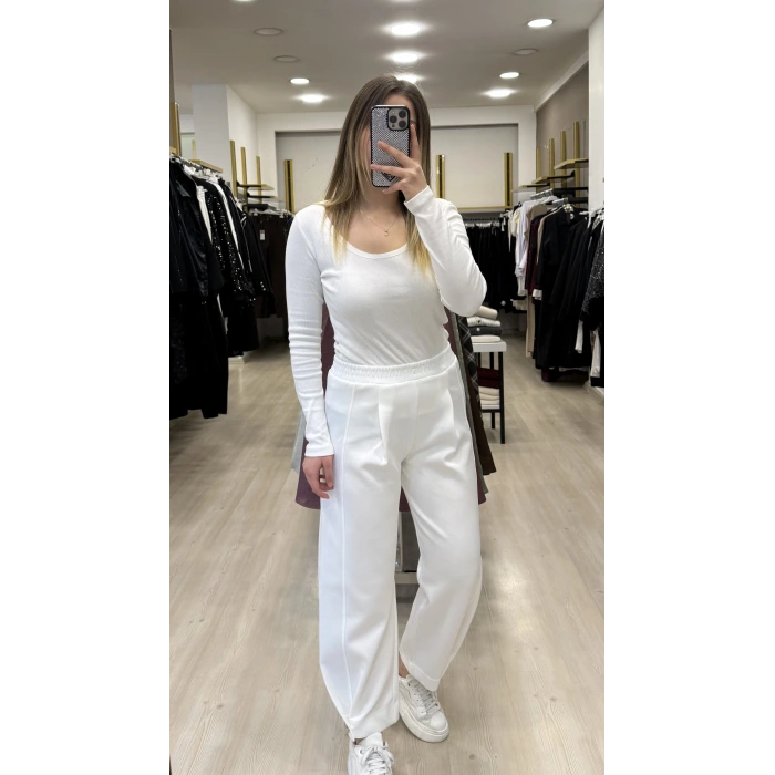 Scuba Ayak Ucu Broşlu Pantolon