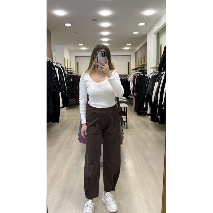 Scuba Ayak Ucu Broşlu Pantolon